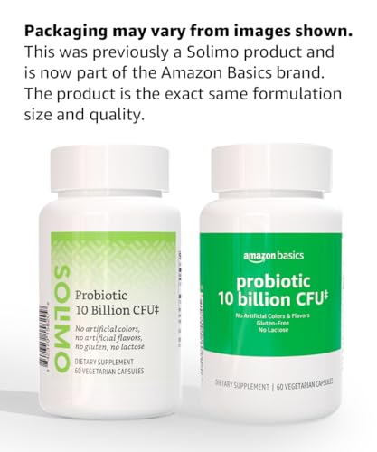 Amazon Basics Daily Probiotic, 10 Billion Active Cultures, Supporting Digestive and Intestinal Health, Capsule, 60 Count, Two Month Supply Amazon BasicsAu supplements