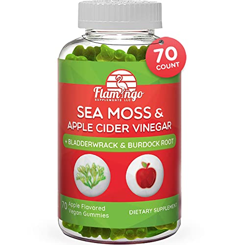 Sea Moss Gummies with Apple Cider Vinegar, Bladderwrack, and Burdock Root Organic Flamingo SupplementsAu supplements