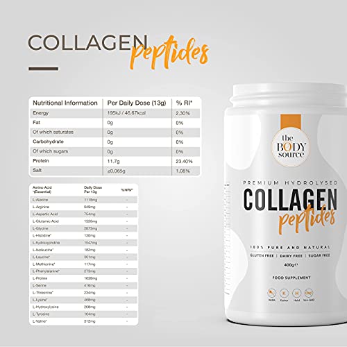 The Body Source Premium Hydrolysed Collagen Powder – 400g Unflavoured Bovine Collagen The Body SourceAu supplements