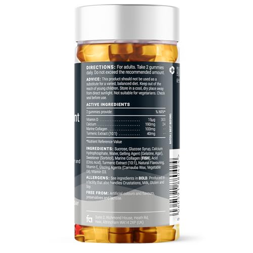 Feel Amazing Bone & Joint Complex Gummies - with Calcium, Vitamin D3 & Marine Collagen - 60 Grapefruit-Flavored Gummies - 30-Day Supply (1) Feel AmazingUS supplements