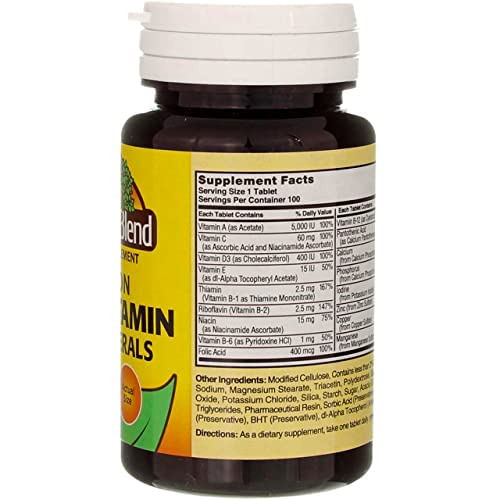 Nature's Blend Multiple Vitamin with Minerals No Iron 100 Tabs Nature's BlendAu supplements