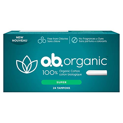 o.b. Organic Tampons, Made with 100% Organic Cotton, Proven 8 Hour Leak Protection, Super, 24 Count o.b.Au supplements