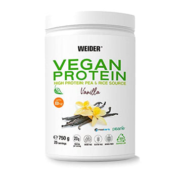 Weider Vegan Protein (750g) Vanilla Flavour. 23g Protein/dose, Pea Isolate (Pisane) & Rice Proteins WeiderAu supplements