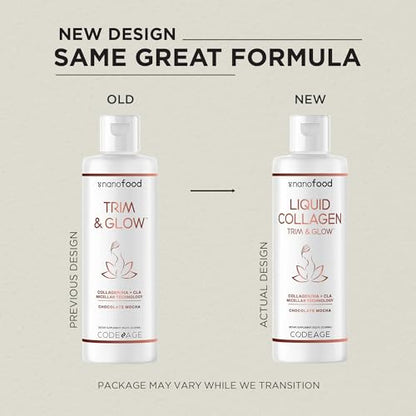 Codeage Liquid Collagen Supplement Chocolate Flavor, Beauty Trim & Glow Liposomal CodeageUS supplements