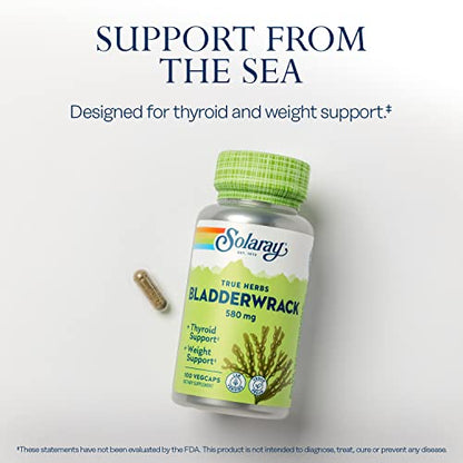 SOLARAY Bladderwrack Seaweed 580 mg Healthy Thyroid Balance and Weight Management SOLARAYUS supplements