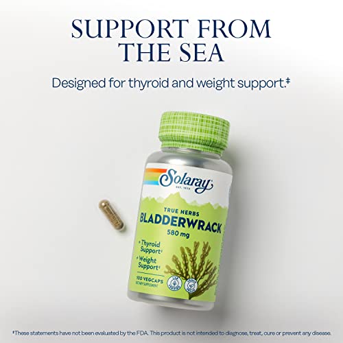 SOLARAY Bladderwrack Seaweed 580 mg Healthy Thyroid Balance and Weight Management SOLARAYAu supplements