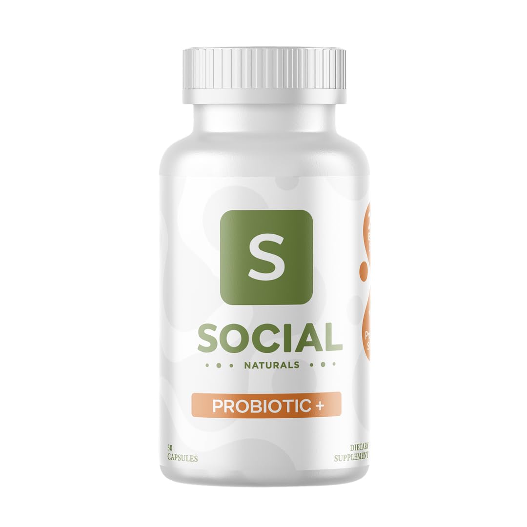 Social Naturals Daily Probiotic | 20 Billion CFU | Multi-Strain with Prebiotic + Postbiotic | Gut Health & Digestion Support | Vegan | 30 Capsules Social NaturalsAu supplements