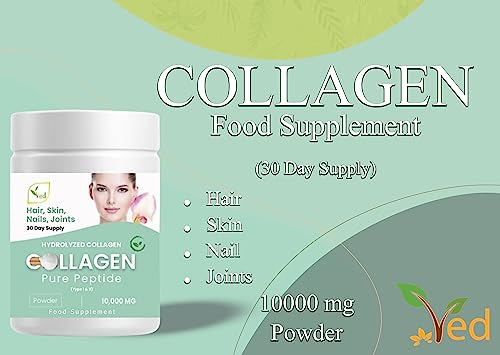 Collagen Peptides Powder Supplement, Support Joint, Bone, Skin, Muscles, Hair, Nail Growth VedAu supplements