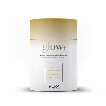 Pura Collagen Powdered Supplement Glow+, 10,000mg Hydrolysed Peptides, Hyaluronic Acid, Vitamins & Minerals, 28 Servings, 284 g Pura CollagenAu supplements