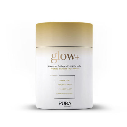 Pura Collagen Powdered Supplement Glow+, 10,000mg Hydrolysed Peptides, Hyaluronic Acid, Vitamins & Minerals, 28 Servings, 284 g Pura CollagenUS supplements