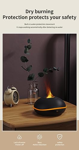 USB Oil Diffuser LED Flame Diffuser Humidifier Ultrasonic USB Flame Humidifier Essential Oil GenericAu supplements