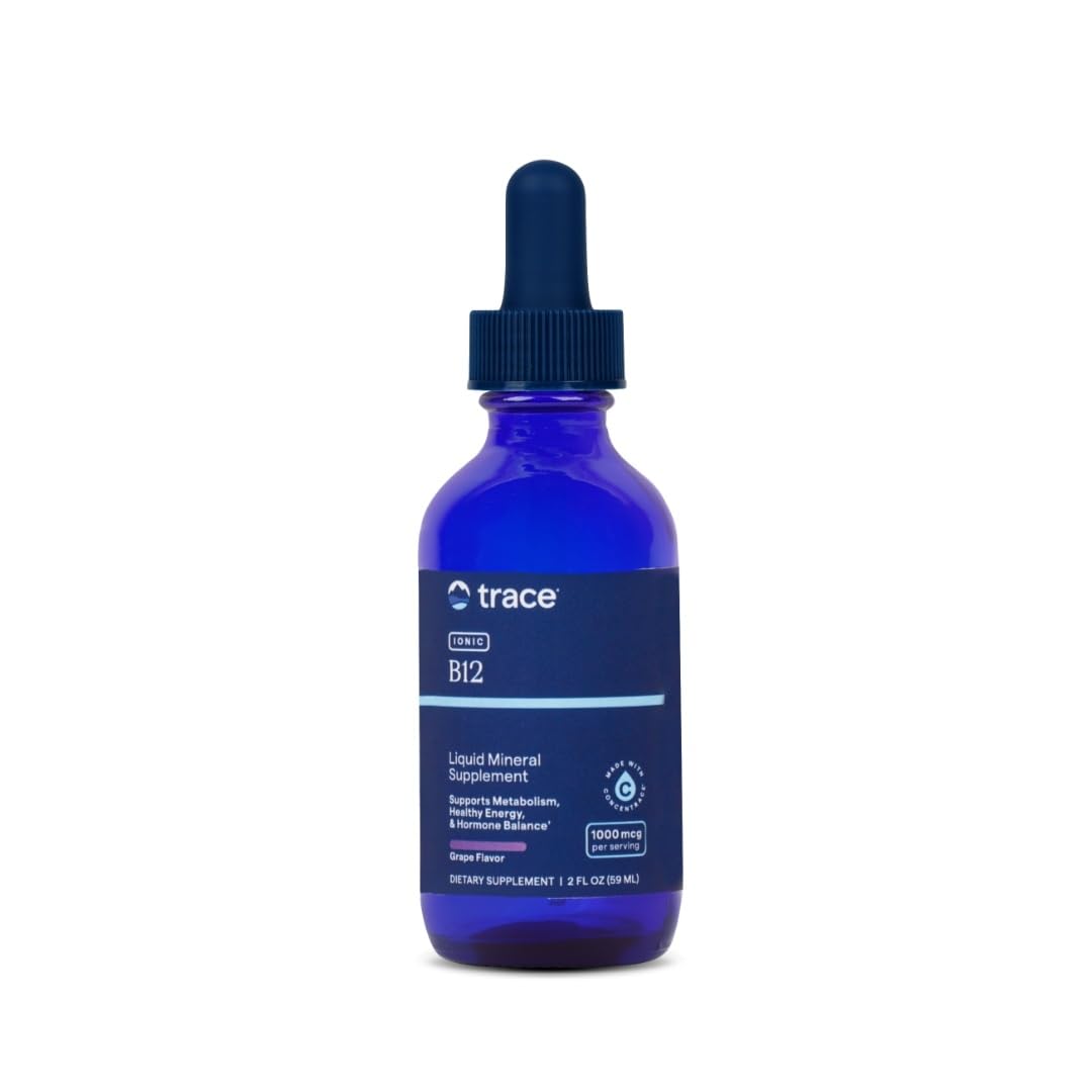 Trace Minerals Ionic B12 - Liquid Multivitamin for Hormone Balance & Healthy Nerve Function - Supports Metabolic Health - Enzyme Production - Natural Wellness Formula - 2 fl oz (59 Servings) Trace MineralsAu supplements