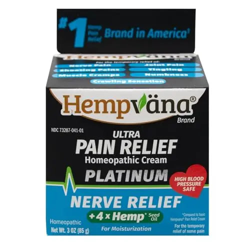 Hempvana Platinum Ultra-Strength Nerve Relief Cream w/100% Pure Hemp Seed Oil, AS-SEEN-ON-TV, Relieves Nerve Pain, Shooting Pain, Tingling, Muscle Cramps, Joint Pain, Tingling, Crawling Sensations HempvanaAu supplements