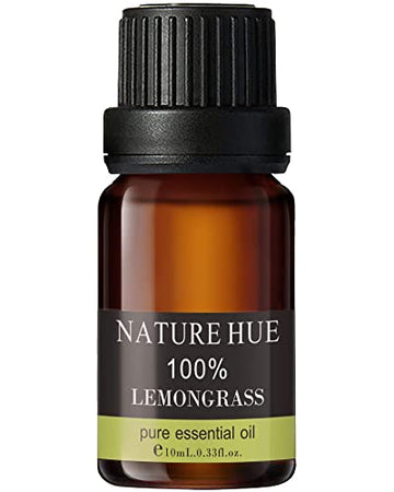 NATURE HUE Lemongrass Essential Oil - 10 mL (1/3 oz) - Pure, Natural, Therapeutic Grade NATURE HUEAu supplements