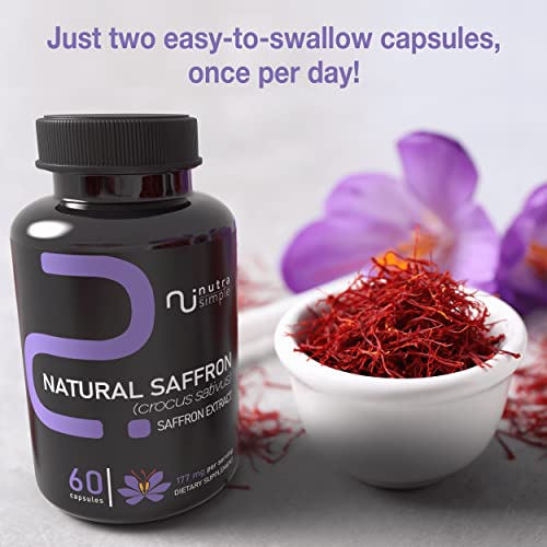Nutra Simple Saffron Supplements 177mg, Pure Saffron Extract, Made in USA, Natural Nutra SimpleAu supplements