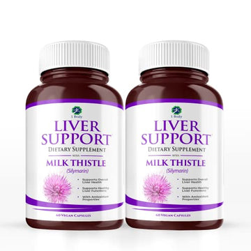 1 Body Liver Support: Twin Pack - 60 Capsules Each - Milk Thistle 1 BodyAu supplements