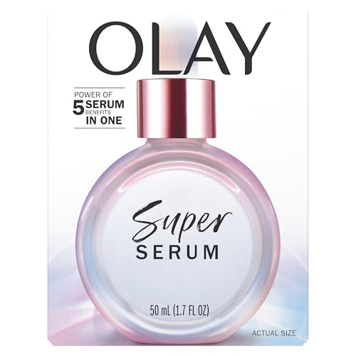 Olay Super Serum - Glow Serum for Face - Activated Niacinamide, Vitamin C & E, Collagen Peptide, AHA - 5-in-1 Benefits - Brightens, Hydrates, Smooths, Firms, Evens Tone, Proactive Anti-Aging, 1.7 Oz OlayAu supplements