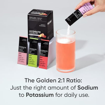 Sports Research Hydrate Electrolytes Powder Packets - Sugar-Free & Naturally Flavored Sports ResearchUS supplements