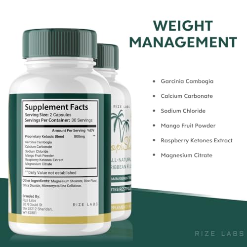 rize labs (5 Pack Tropislim Weight Loss Supplement, Tropislim Capsules for Total Body rize labsAu supplements