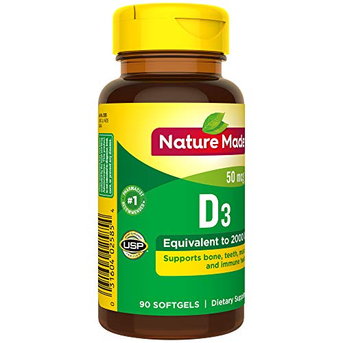 Nature Made Vitamin D3 2000 IU (50 mcg), Dietary Supplement for Bone, Teeth, Muscle Nature MadeAu supplements