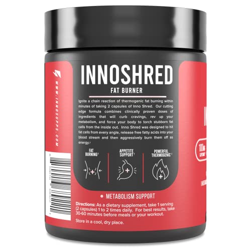 Inno Shred - Day Time Fat Burner | 100mg Capsimax, Grains of Paradise, Organic Caffeine InnoSuppsUS supplements