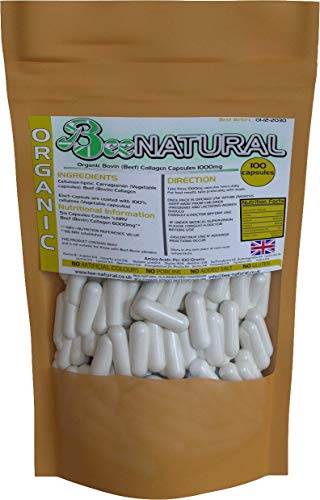 Beef Bovin 100 Hydrolyzed Collagen 1000mg Capsules Bee-naturalUS supplements