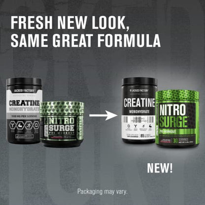 Nitrosurge Pre-Workout & Creatine Monohydrate - Pre Workout Powder With Creatine Jacked FactoryUS supplements