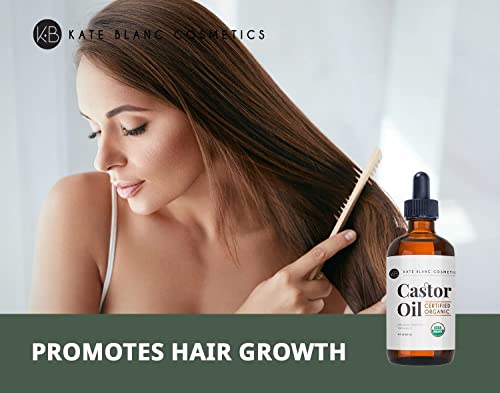 Kate Blanc Cosmetics Organic Castor Oil (4oz). 100% Pure, Cold Pressed, Hexane Free in a Glass Bottle Kate Blanc CosmeticsAu supplements