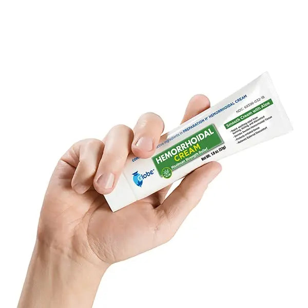 Globe Hemorrhoidal Cream (2 Pack) 1.8 oz w/Applicator Phenylephrine, Pramoxine with Aloe, Relief from Burning, Itching and Discomfort of Hemorrhoids. GlobeAu supplements