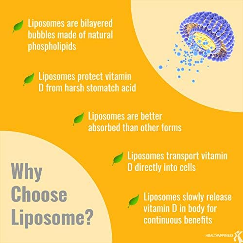 UpNourish Liposomal Vitamin D3 5000 IU Softgels - 1 Year Supply | Organic Coconut Oil Infused Vitamin D Supplements - Support Bone, Dental, Heart, Mood & Immune Health - Non GMO Gluten Free - 365 ct UpNourishAu supplements