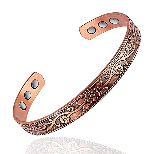 UtenoTureH Magnetic Copper Bracelet for Women for Arthritis, 6.5'' Adjustable Solid Copper Bracelet UtenoTureHAu supplements