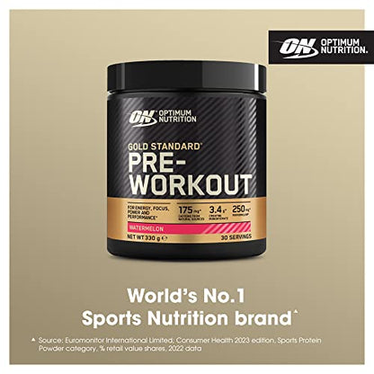 Optimum Nutrition Gold Standard Pre Workout Watermelon Flavoured Powder, 330g Optimum NutritionUS supplements