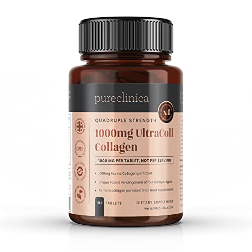 UltraColl Marine Collagen 1000mg x 180 tablets (6 months supply). The only patented anti-aging collagen types I, II, III, and VII. PureclinicaAu supplements