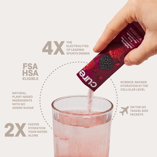 Cure Hydrating Plant Based Electrolyte Mix | FSA & HSA Eligible | Powder for Dehydration Cure HydrationUS supplements