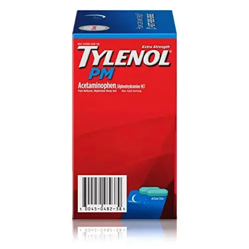 Tylenol PM Extra Strength Nighttime Pain Reliever Sleep Aid Caplets with Acetaminophen & Diphenhydramine HCl, Relief for Nighttime Aches & Pains, Travel Size, 50 Packs of 2 Caplets TylenolAu supplements