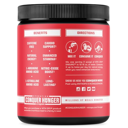 MTN OPS Enduro Nitric Oxide Supplement & Stim-Free Pre Workout - 30 Servings MTN OPSUS supplements