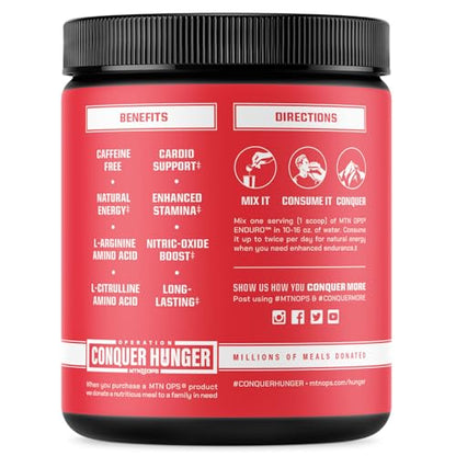 MTN OPS Enduro Nitric Oxide Supplement & Stim-Free Pre Workout - 30 Servings MTN OPSUS supplements