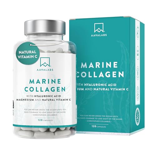 Marine Collagen Tablets for Women and Men with Hyaluronic Acid, Natural Vitamin C & Magnesium - with Pure Collagen peptides AAVALABSAu supplements