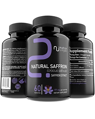 Nutra Simple Saffron Supplements 177mg, Pure Saffron Extract, Made in USA, Natural Nutra SimpleAu supplements
