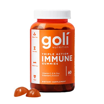 Goli Immune Vitamin Gummy - 60 Count - Elderberry, Vitamin C, D & Zinc, Vegan, Non-GMO GoliUS supplements