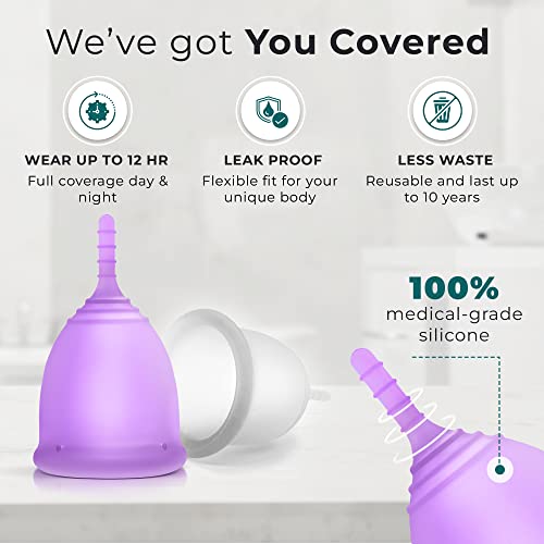CareCup Menstrual Cups - Set of 2 Reusable Period Cups - Premium Design with Soft CarecupAu supplements