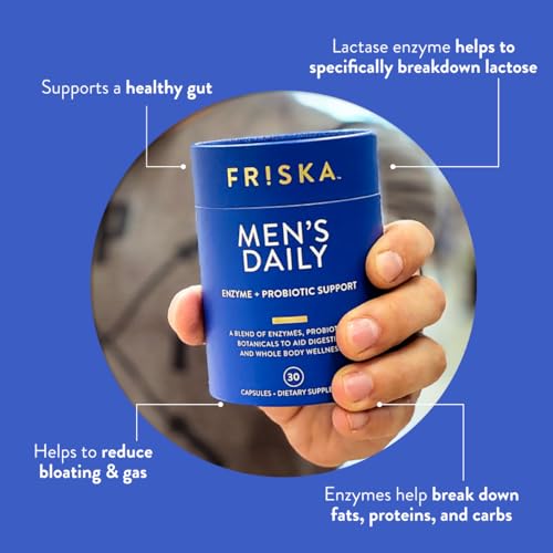 FRISKA Men’s Daily Digestive Enzyme and Probiotics Supplement, Natural Support FR!SKAAu supplements