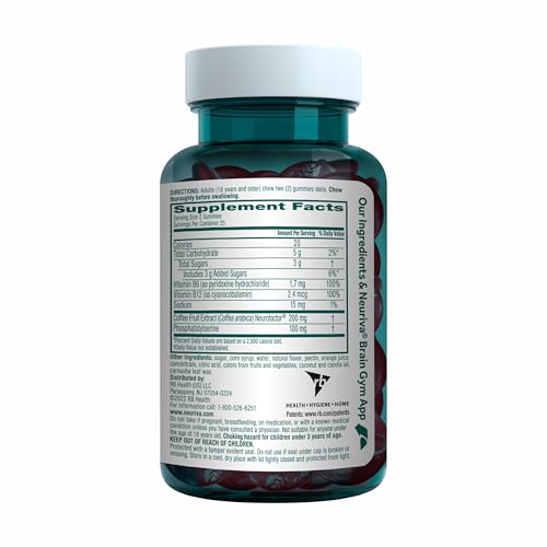 NEURIVA Plus Decaffeinated Nootropic Brain Supplement for Memory, Focus & Concentration & Cognitive Function, Clinically Tested NeuroFactor, Phosphatidylserine, Vitamins B6 B12,50ct Strawberry Gummies NEURIVAAu supplements