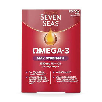 Seven Seas Omega-3 Fish Oil, Max Strength, Omega 3 + Vitamin D For Whole Body Health Seven SeasUS supplements