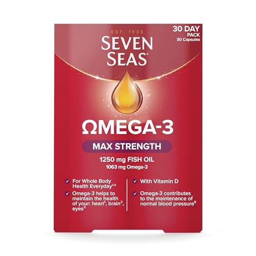 Seven Seas Omega-3 Fish Oil, Max Strength, Omega 3 + Vitamin D For Whole Body Health Seven SeasUS supplements