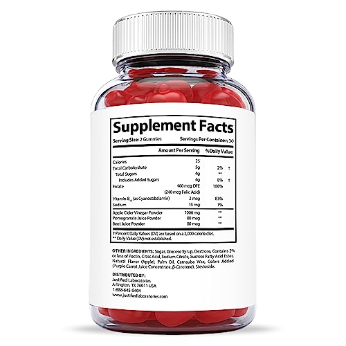 Justified Laboratories Luxe Keto ACV Gummies 1000MG with Pomegranate Juice Beet Root Justified LaboratoriesAu supplements