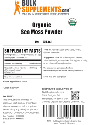 BULKSUPPLEMENTS.COM Organic Irish Sea Moss Powder - Sea Moss Supplement BULKSUPPLEMENTS.COMUS supplements