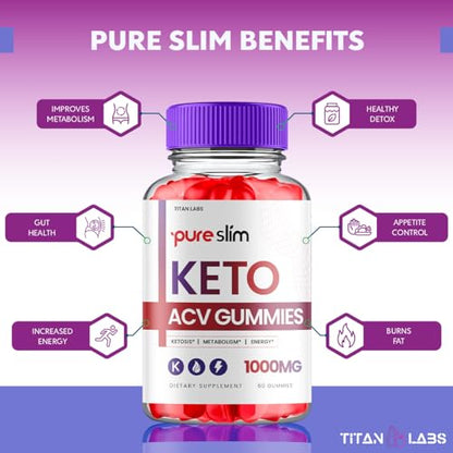 (3 Pack) Pure Slim Keto ACV Gummies, Pure Slim Keto ACV Advanced Weight Loss 1000 MG Titan LabsUS supplements