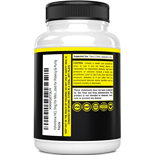 Yohimbine HCL 5mg For Men and Women (270 Capsules) - More Potent Than Yohimbe DORADO NUTRITIONAu supplements