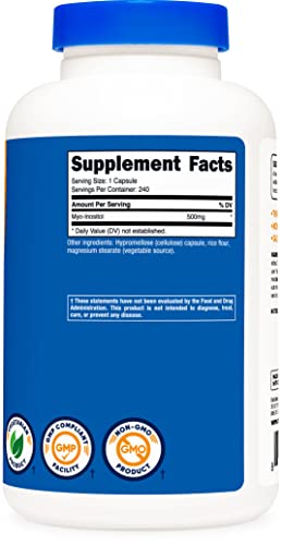 Nutricost Inositol Capsules 500mg, 240 Capsules - Veggie Capsules, Non-GMO, Gluten NutricostUS supplements